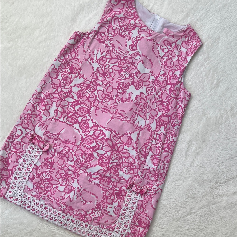 Lilly Pulitzer Pink Patterned Kids Sleeveless Dress